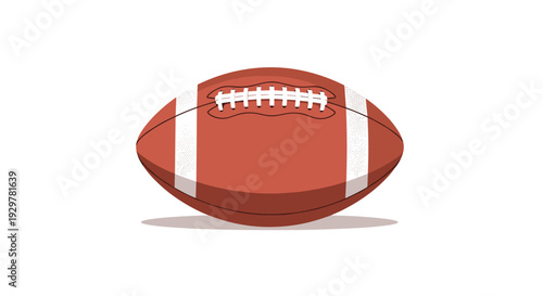 Realistic american football ball with detailed texture and shadow