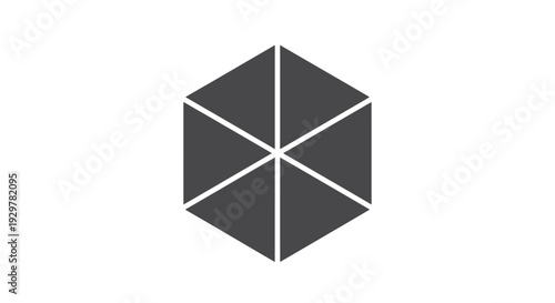 Geometric Hexagon Shape with White Lines.