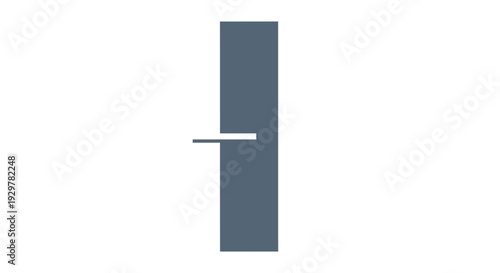 Gray Metal Door with Handle Closeup View.