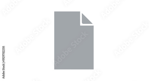 Gray Paper Sheet with Folded Corner.