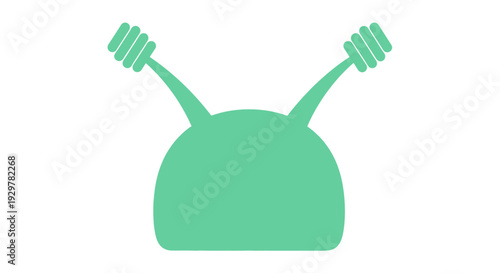Green Alien Head Illustration Simple Design.
