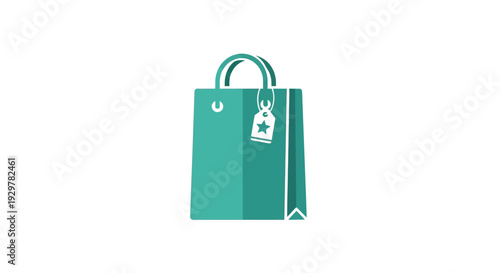 Green Shopping Bag with Lock Icon.