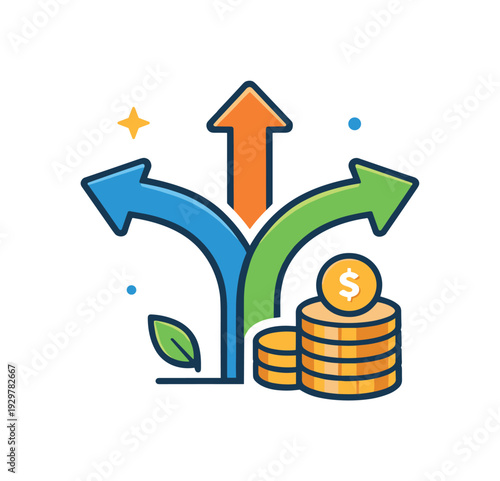 Corporate revenue diversification strategy reducing dependency on single income sources and strengthening financial resilience, a simple branching