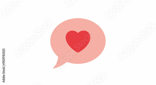 Heart in pink speech bubble icon.