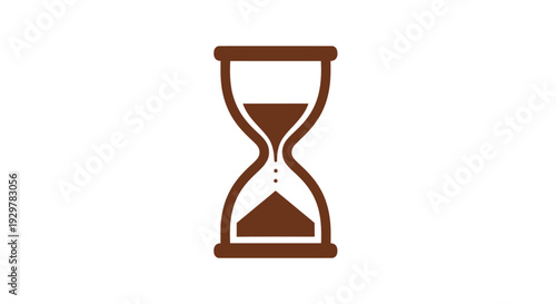 Hourglass Icon with Flowing Sand.