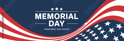 Memorial Day American patriotic graphic design with flag stars and stripes