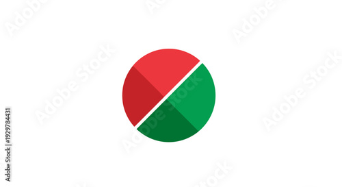 Red and Green Circle Divided Graphic.