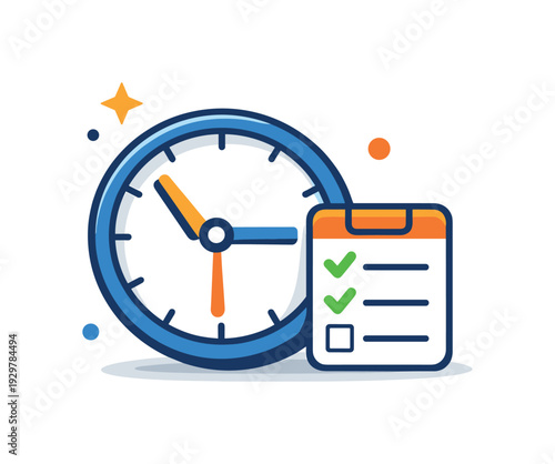 Personal productivity audit and time optimization review supporting better work life balance and focused performance, a simple clock icon combined