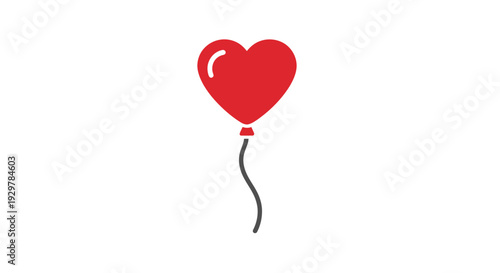 Red heart shaped party balloon floating.