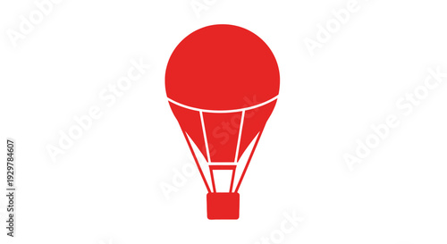 Red Hot Air Balloon Icon.