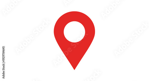Red Map Pin Icon Symbol.