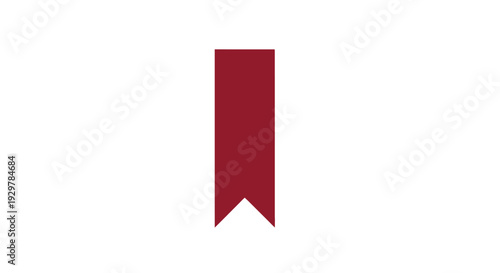 Red ribbon bookmark with pointed end.