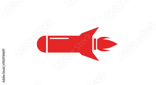 Red Rocket Ship Model Toy.