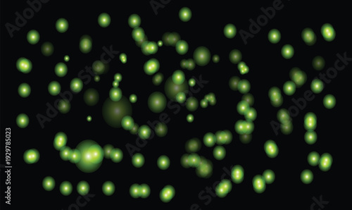 Glowing light effect sparkling yellow lights on black background