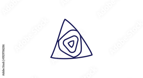 Triangle shape with inner spiral design.