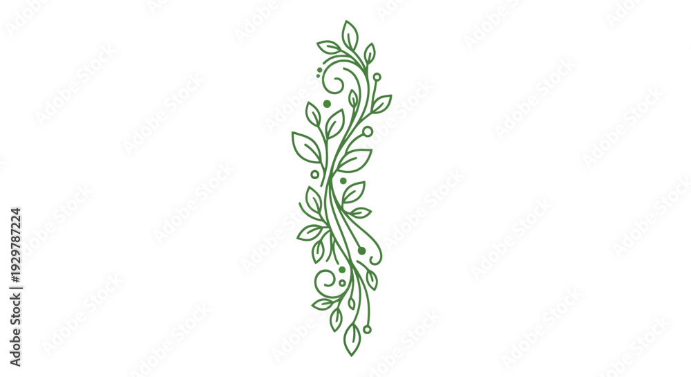 Obraz premium Green Swirl Border