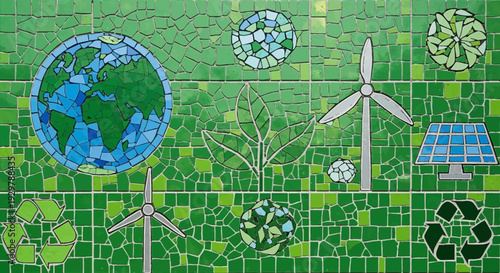 eco mosaic mural