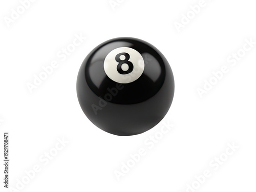 A close-up shot of a pool ball with the number eight on it