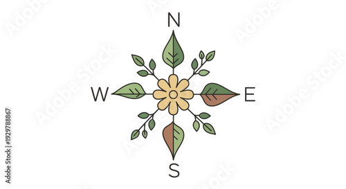 Floral Compass Rose