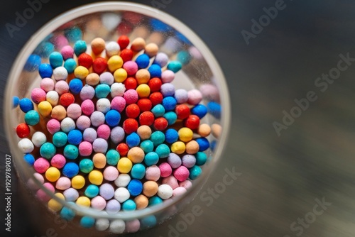 Wallpaper Mural Top view of match heads in various colors standing in a glass. Colorful utility and fire-starting concept. Torontodigital.ca