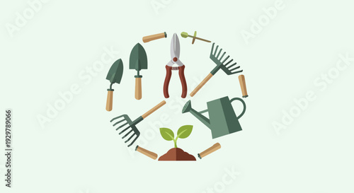 Gardening Tools Circle