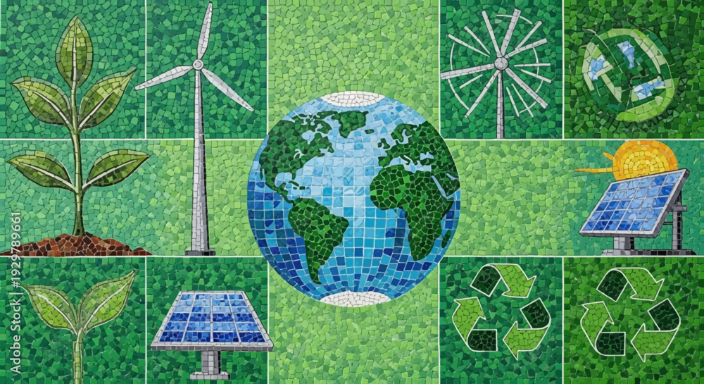 Fototapeta premium Green Energy Mosaic