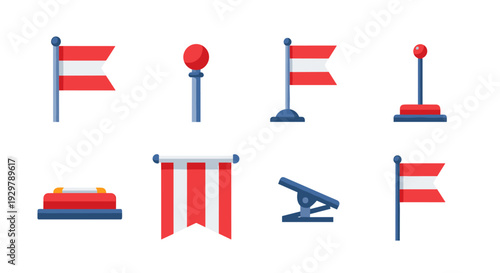 Austrian emblem elements collection in flat style