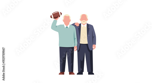 Elderly friends enjoying football together in casual attire