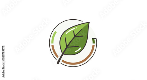 Green leaf emblem