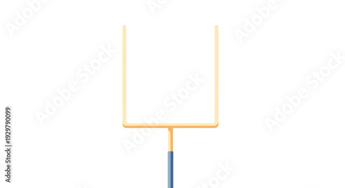 Minimalist football goal post on white background