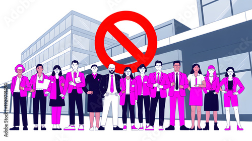 Business people refuse or reject policy.