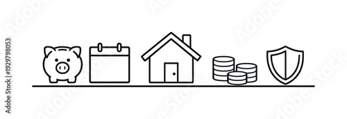 Retirement planning and long-term savings preparation for financial security and peaceful future lifestyle after active career years, piggy bank