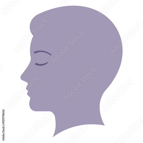 Serene profile silhouette of a person with eyes closed in contemplation or meditation