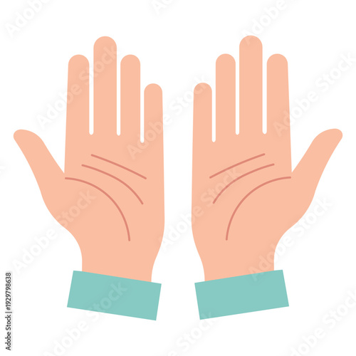 Two open hands with palms facing forward, symbolizing greeting or offering