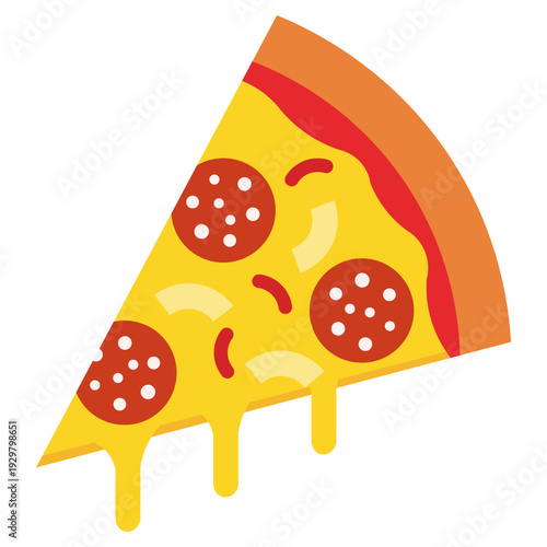 Delicious slice of pepperoni pizza with melted cheese dripping down