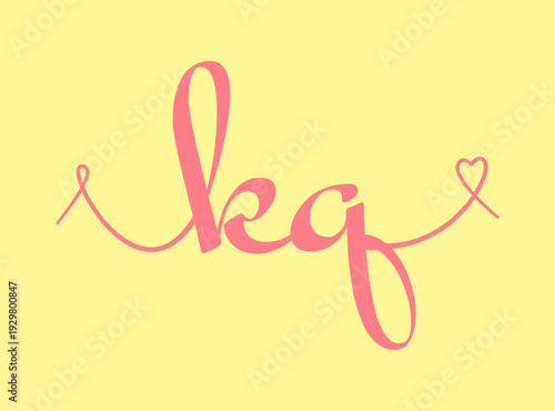 KQ initial wedding monogram calligraphy vector illustration. Hand drawn lettering k and q love logo design for valentines day poster, greeting card