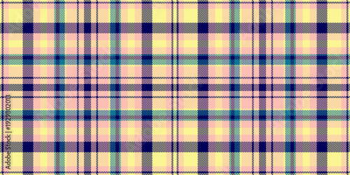 Vivid textile plaid background, king check texture seamless. Fiber tartan vector pattern fabric in light and yellow colors.