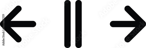 Parallel lines with arrows pointing in opposite directions on a white background Vector