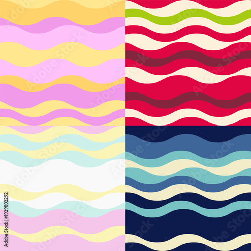 Abstract colorful striped backgrounds set developed for versatile design use, offering cohesive style, scalable vectors, and adaptability across multiple creative industries.
