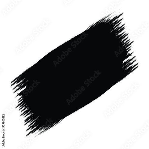 Black brush stroke on white background
