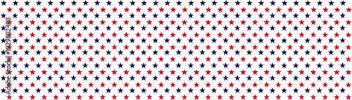 USA Flag Stars and Stripes Seamless Pattern, Vector American patriotic border,  Red, Blue, White ribbon