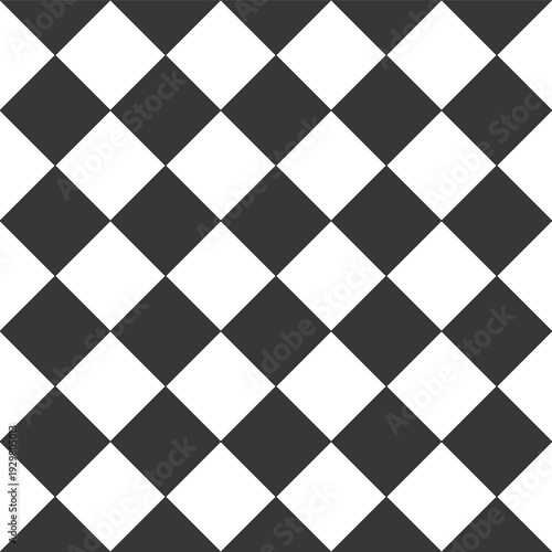 Seamless Black and White Checkerboard Pattern Background