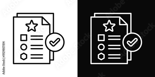 Process Standardization Icon In Black And White Filled Style.