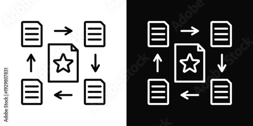 Task Prioritization Icon In Black And White Filled Style.