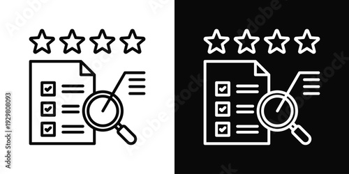Process Evaluation Icon In Black And White Filled Style.