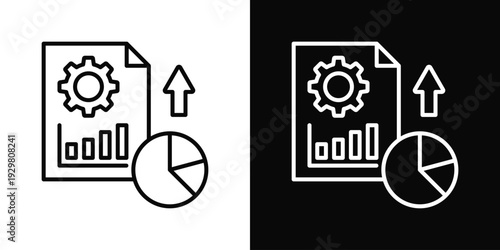 Operations Reporting Icon In Black And White Filled Style.