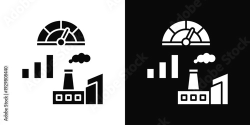 Capacity Planning Icon In Black And White Filled Style.