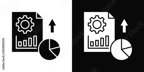 Operations Reporting Icon In Black And White Filled Style.