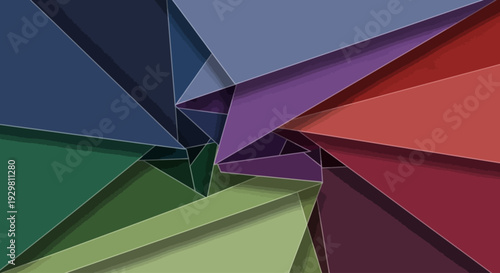 Vibrant abstract geometric shapes overlapping in a dynamic composition