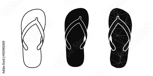 Flip Flop Icons Set
